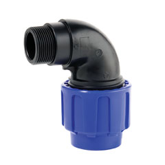 (Bild für) 32 mm PE-Rohr Winkel Verschraubung 1" AG
